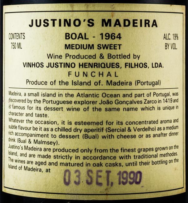 1964 Madeira Vinhos Justino Henriques Boal