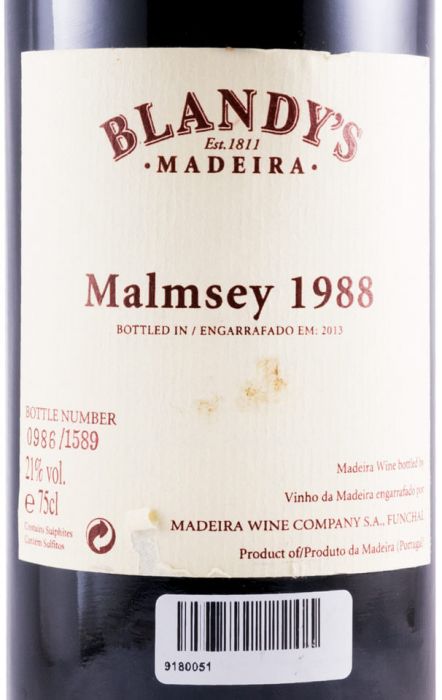 1988 Madeira Blandy's Malmsey Vintage