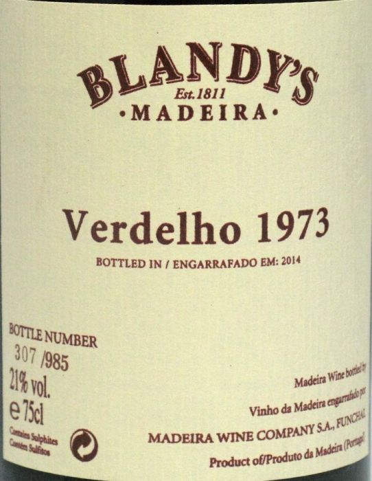 ヴェルデーリョ・ブランディス マデイラ 1973年