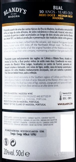 Madeira Blandy's Bual 30 anos 50cl
