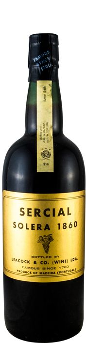 1860 Madeira Leacock's Sercial Solera (rótulo em papel)