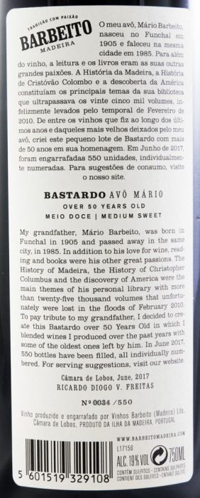 Madeira Barbeito Avô Mário Bastardo 50 years