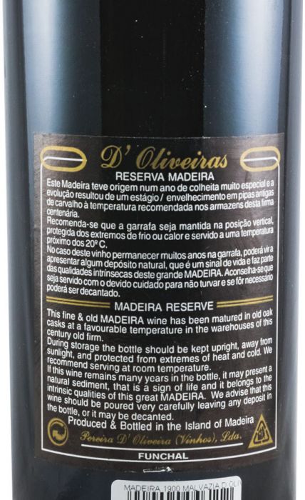 1900 Madeira D'Oliveiras Malvasia Reserva