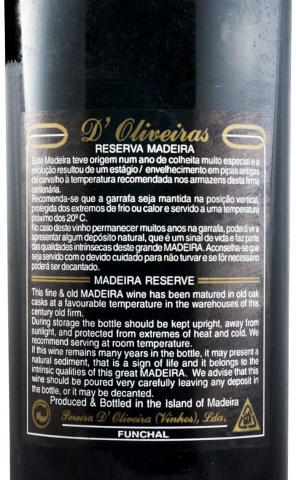 1900 Madeira D'Oliveiras Moscatel Reserva