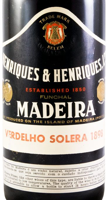 1898 Madeira Henriques & Henriques Verdelho Solera