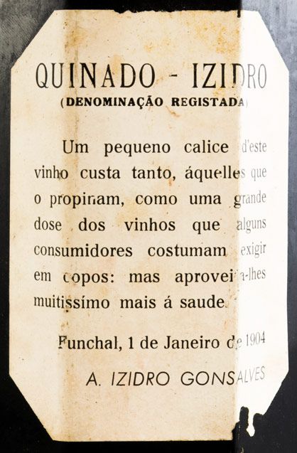 1928 Madeira Izidro Quinado M Doce