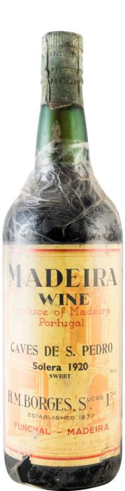 1920 Madeira H. M. Borges Caves de S. Pedro Solera