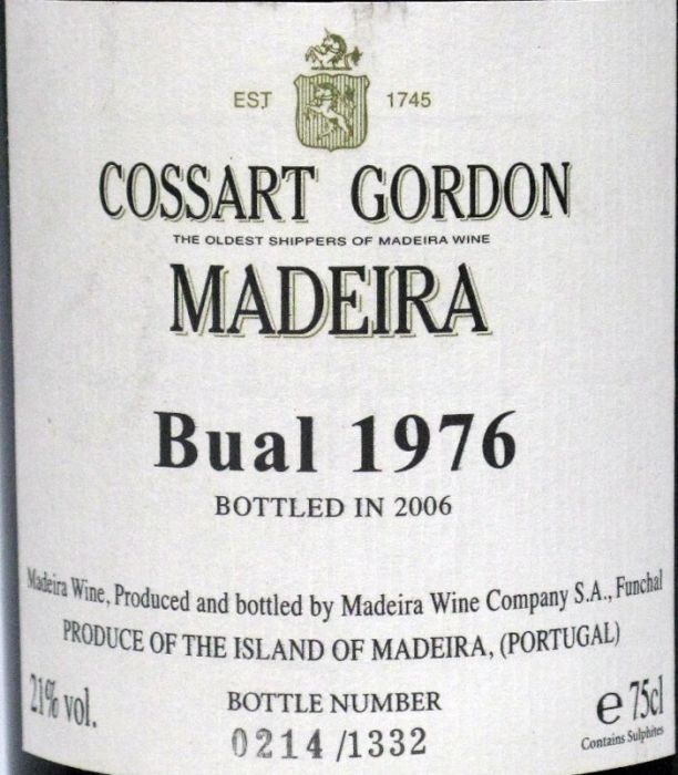 1976 Madeira Cossart Gordon Bual