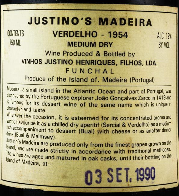 1954 Madeira V.J.H. Verdelho