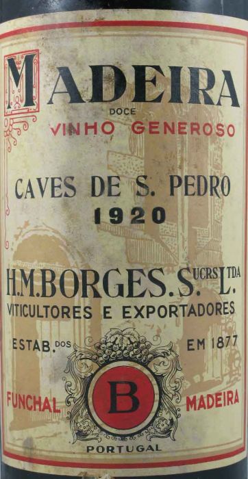 1920 Madeira H. M. Borges Caves de S. Pedro Doce