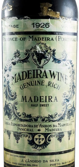 1926 Madeira Adega Exportadora dos Vinhos da Madeira Rich Vintage