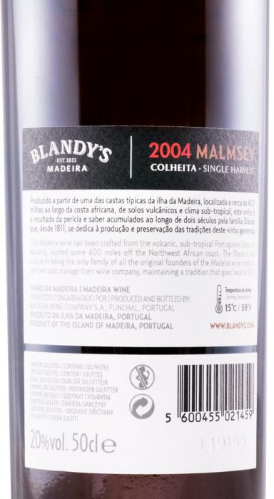 2004 Madeira Blandy's Malmsey Colheita 50cl