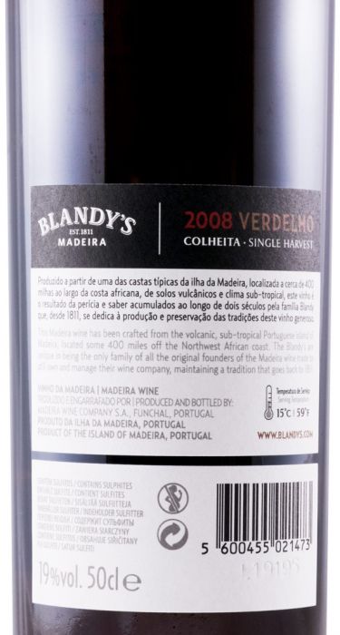 2008 Madeira Blandy's Verdelho 50cl