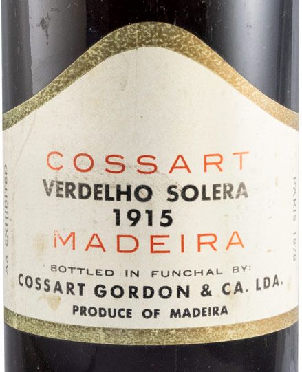 1915 Madeira Cossart Gordon Verdelho Solera