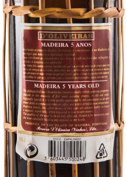Madeira D'Oliveiras Doce 5 anos (garrafa empalhada)