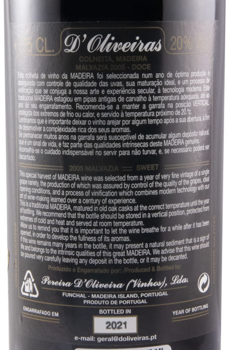 2005 Madeira D'Oliveiras Malvazia