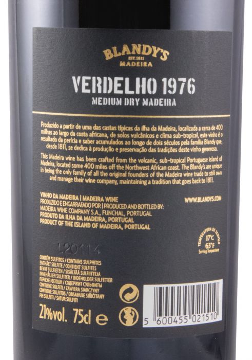 1976 Madeira Blandy's Verdelho Meio Seco