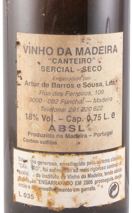 1976 Madeira Artur de Barros e Sousa Sercial Seco Canteiro