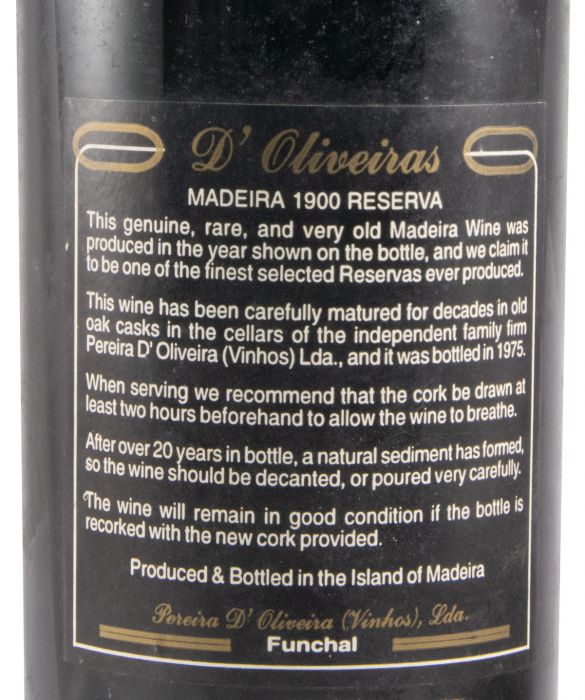 1900 Madeira D'Oliveiras Moscatel Reserva