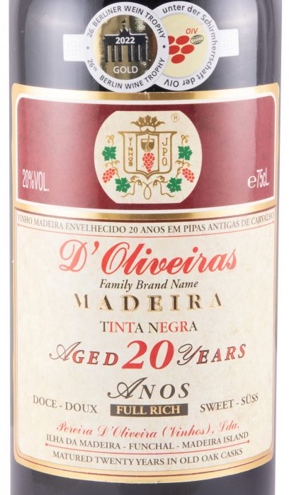 Madeira D'Oliveiras Tinta Negra Sweet 20 years