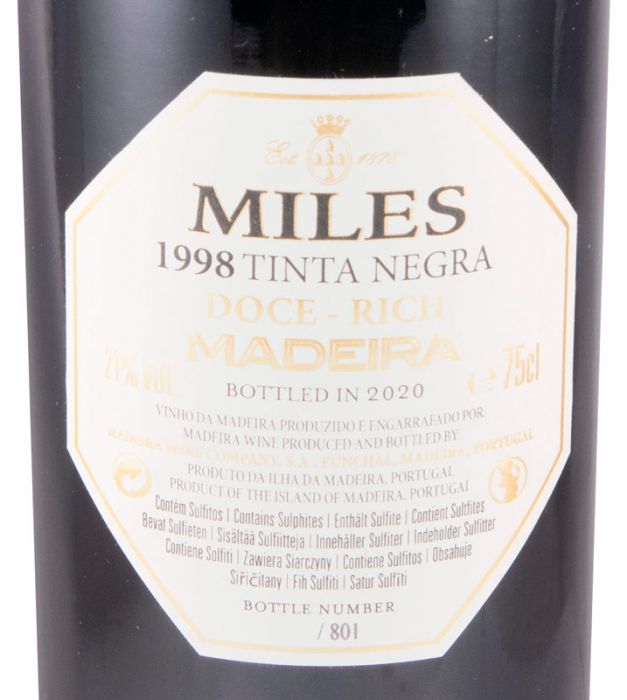 1998 Madeira Miles Tinta Negra