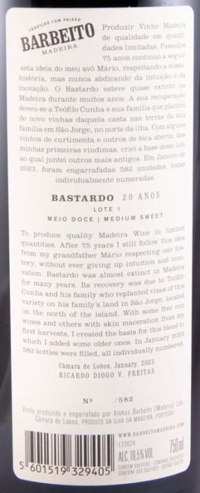 Madeira Barbeito Bastardo Medium Sweet 20 years