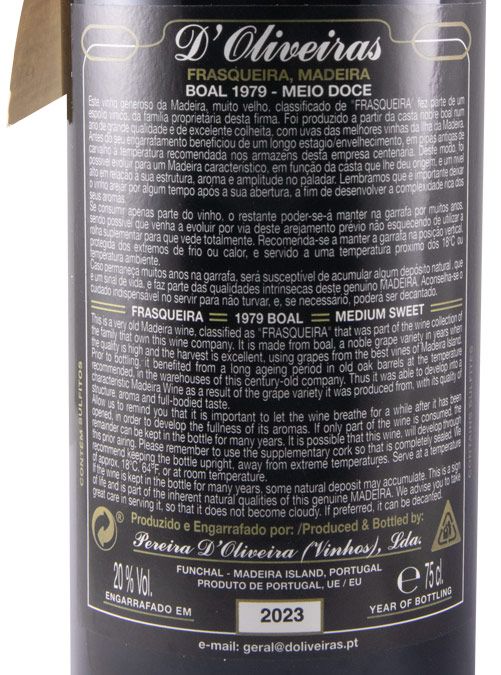 1979 Madeira D'Oliveiras Boal Frasqueira