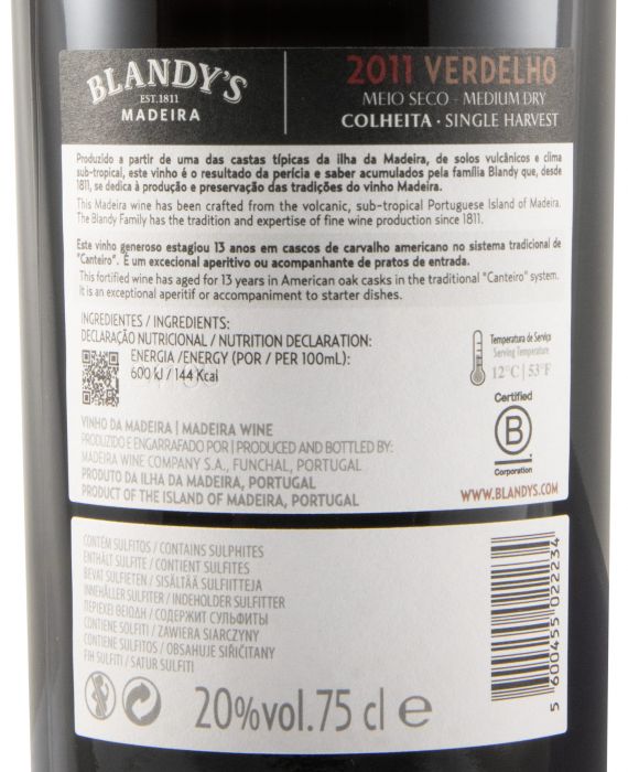 2011 Madeira Blandy's Verdelho