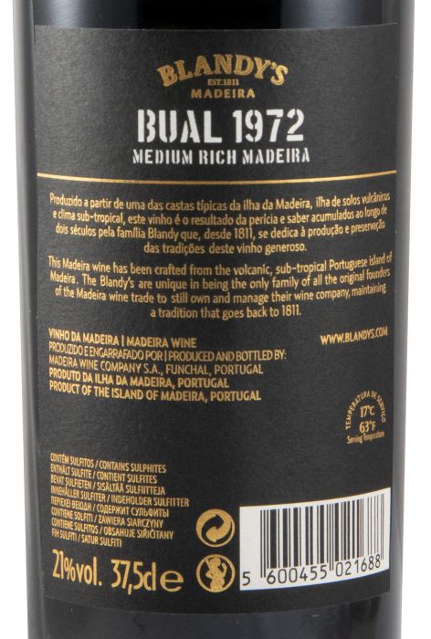 1972 Madeira Blandy's Bual 37.5cl