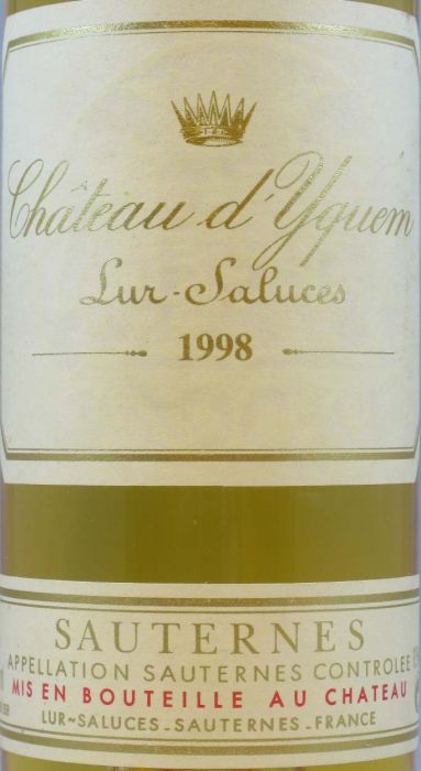 1998 Château d'Yquem Sauternes branco 37,5cl