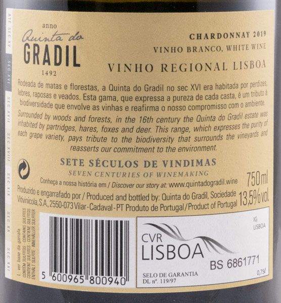 2019 Quinta do Gradil Chardonnay white