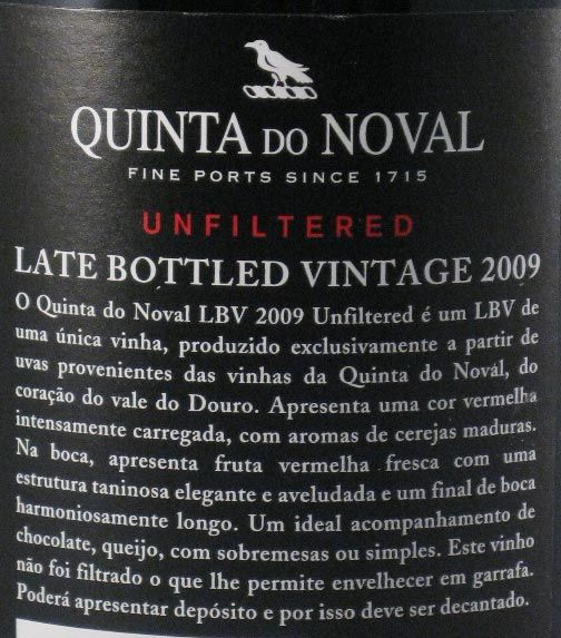 2009 Noval LBV Não Filtrado Porto