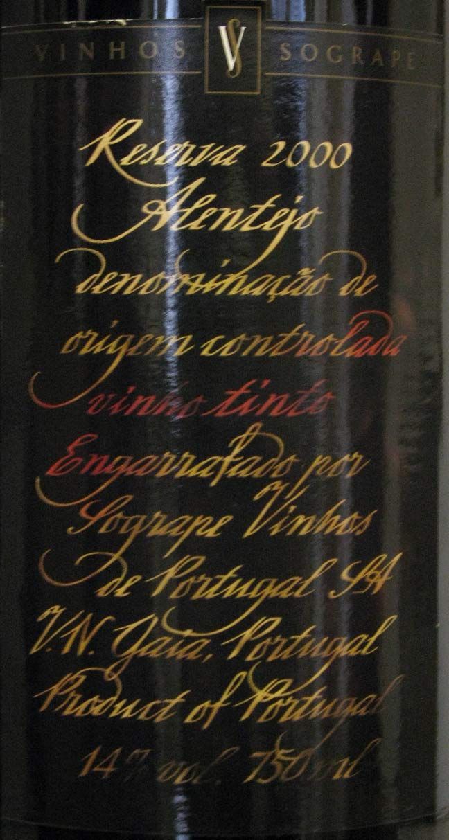 2000 Sogrape Reserva Alentejo Tinto