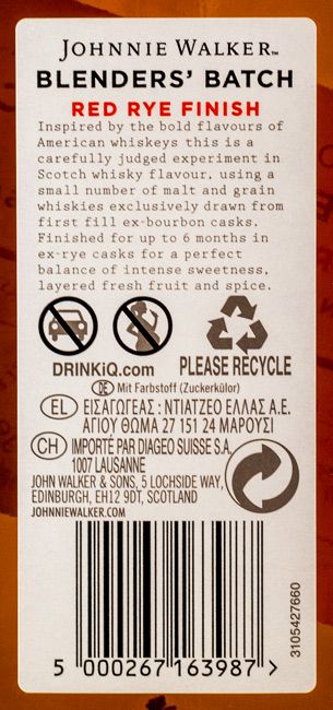 Johnnie Walker Red Rye Finish Blender's Batch