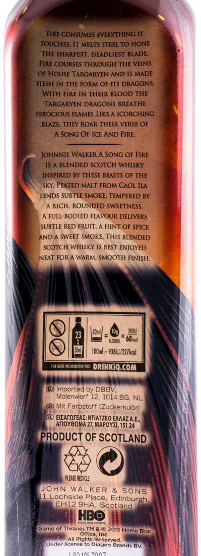 Johnnie Walker Game of Thrones Song of Fire