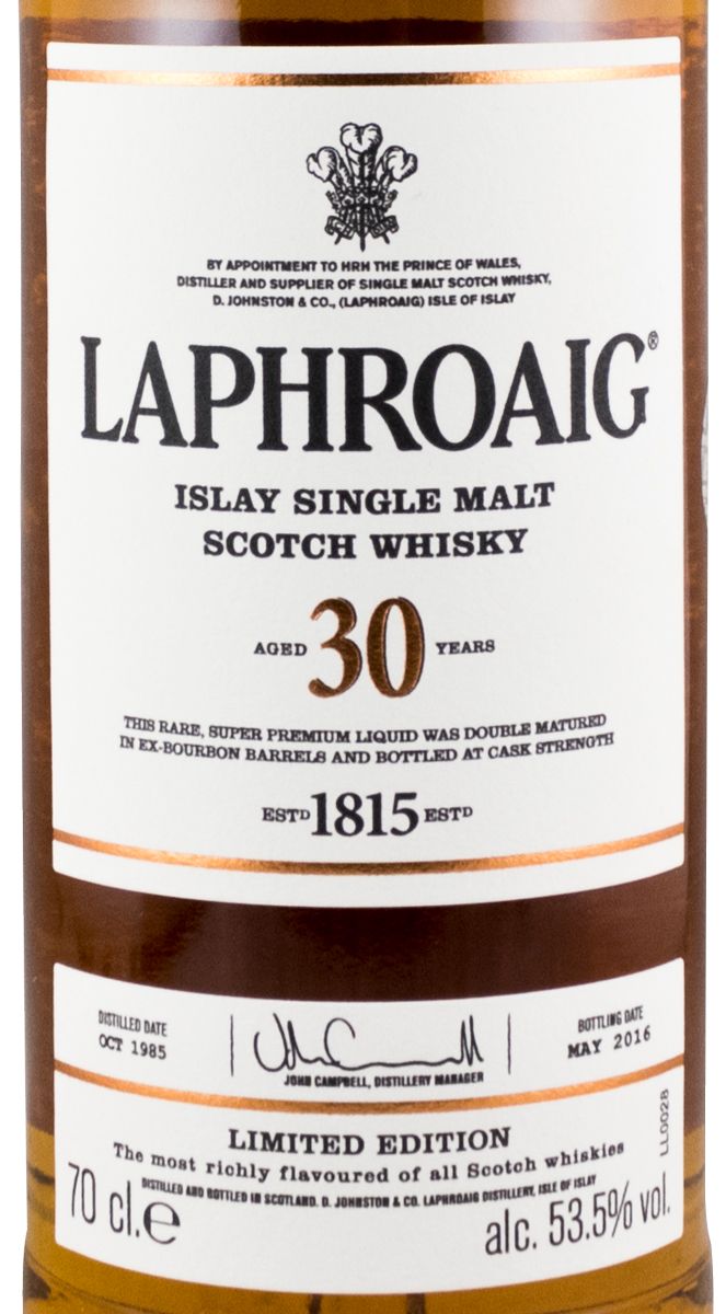 Laphroaig Edição Limitada 30 anos
