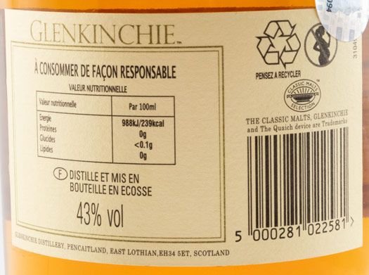 1996 Glenkinchie Distillers Edition (engarrafado em 2010)