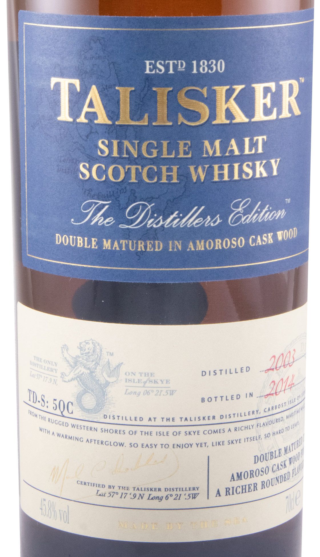 2003 Talisker The Distillers Edition Double Matured Amoroso Cask (engarrafado em 2014)