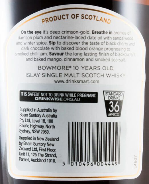 Bowmore Inspired by Devil's Casks Series 10 anos 1L