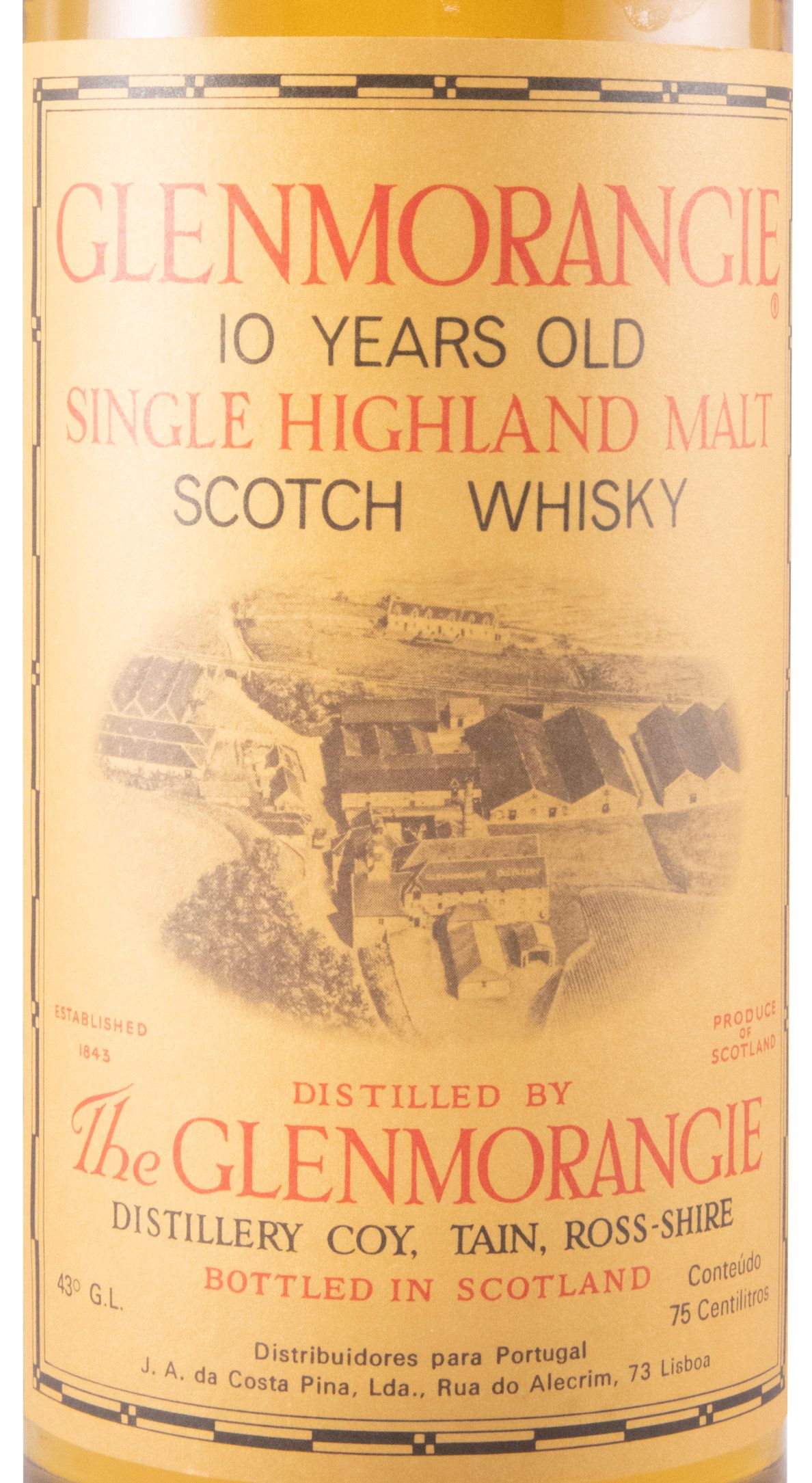 Glenmorangie 10 anos 43% 75cl (rótulo antigo)