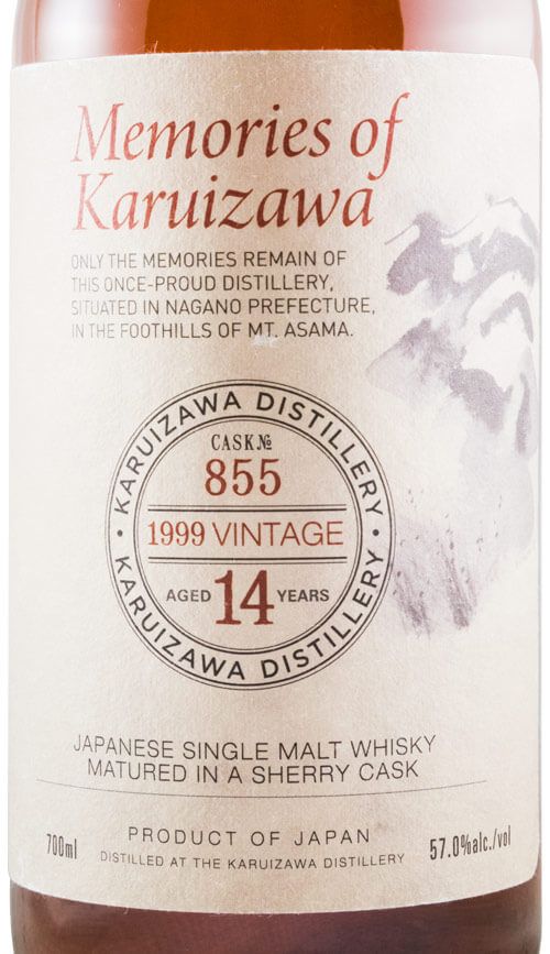 1999 Karuizawa Single Cask N.º 855 Memories of Karuizawa 14 years