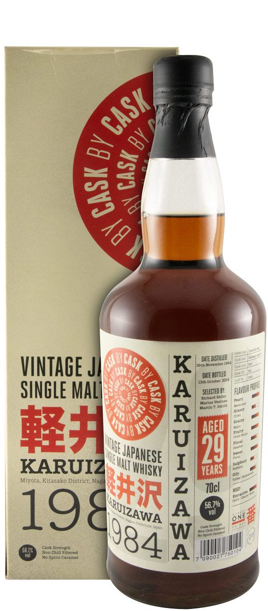 1984 Karuizawa Vintage Cask N.º 7802 29 anos (garrafa n.º 15 e engarrafado em 2014)