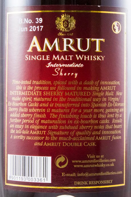 Amrut Intermediate Sherry