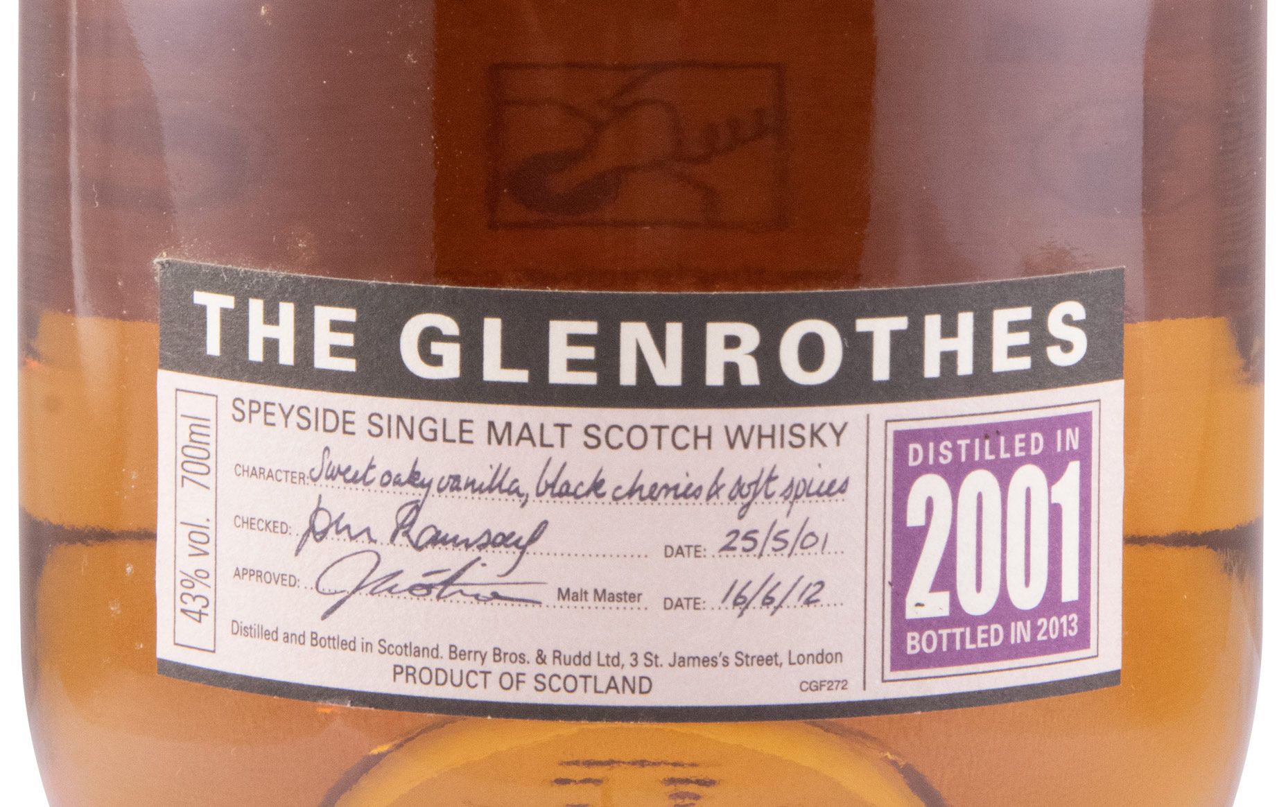 2001 Glenrothes (engarrafado em 2013)