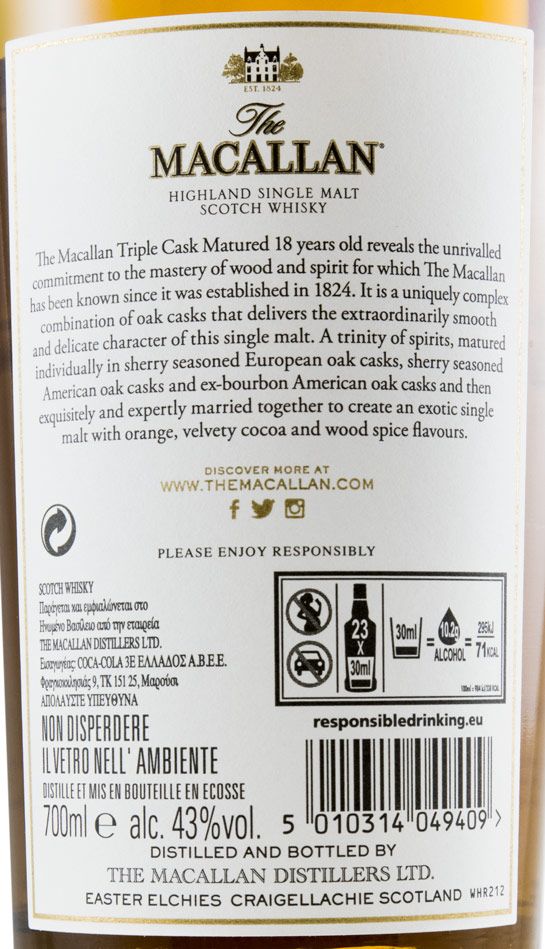 Macallan 18 years Triple Cask