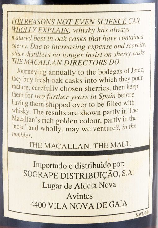 1977 Macallan 18 anos Sherry Cask (engarrafado em 1995)