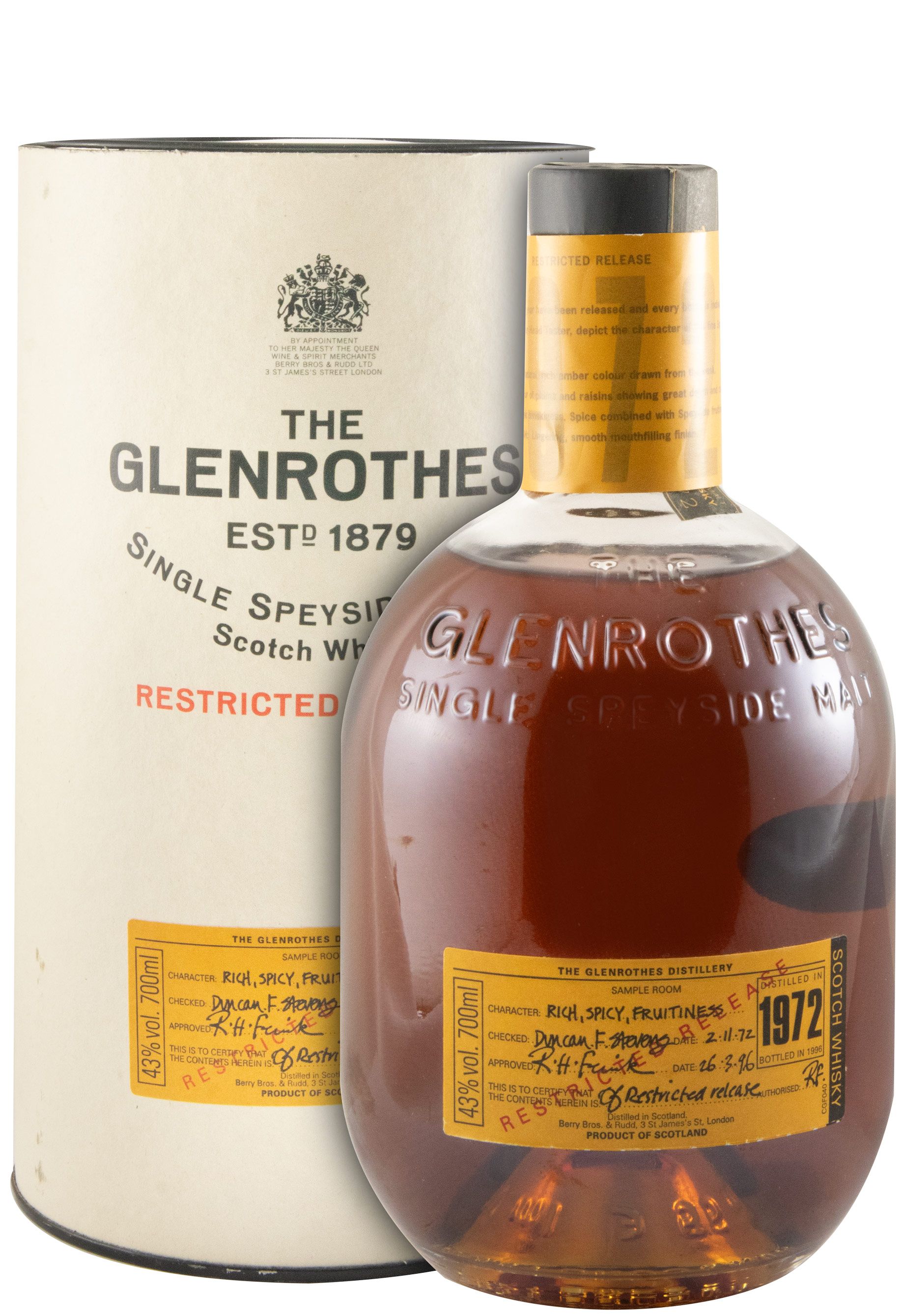 1972 Glenrothes Restricted Release (engarrafado em 1996)