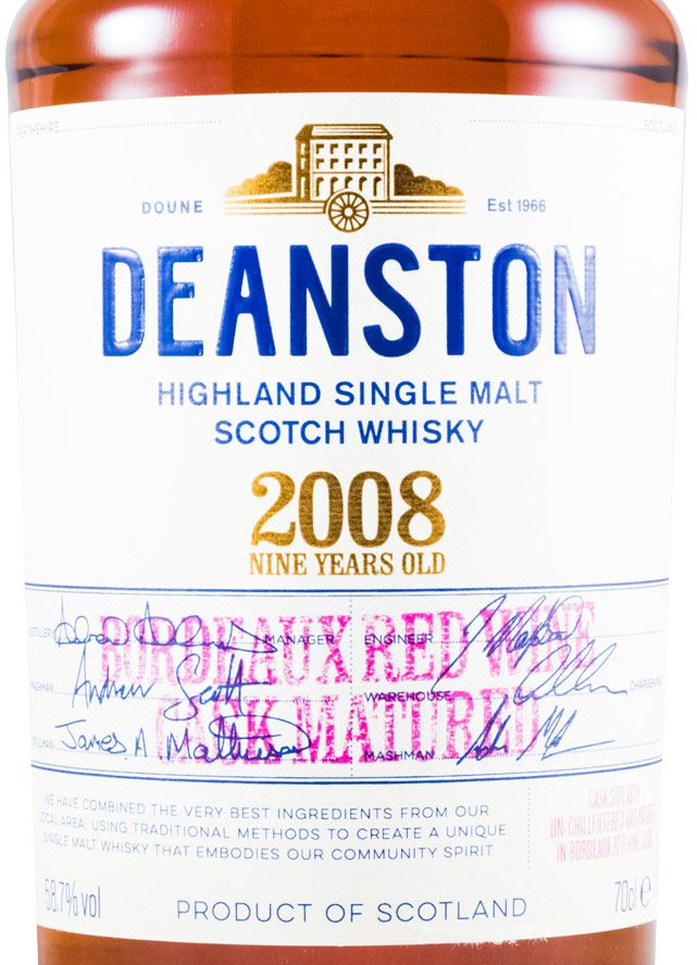 2008 Deanston Bordeaux Red Wine Cask Matured