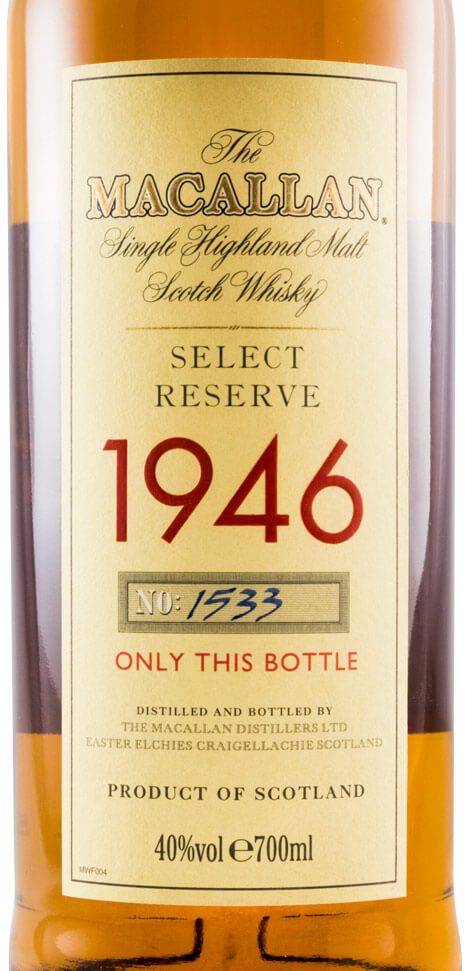 1946 Macallan Select Reserve 52 anos