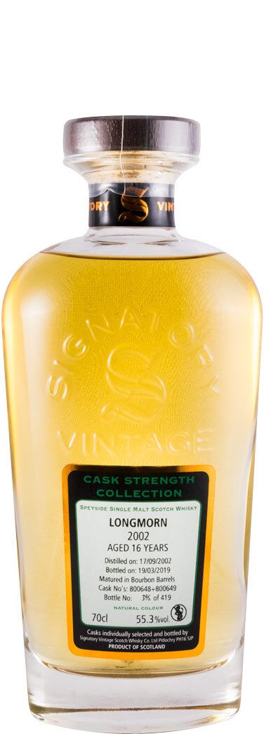 2002 Signatory Vintage Longmorn Cask Strength 16 anos
